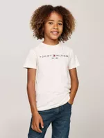 Polera De Niño Essential Con Logo Blanco Tommy Hilfiger