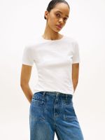 Polera Slim  Logo Estampado Blanco YBL Tommy Hilfiger