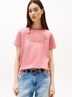 Polera  Logo Script Regular Fit Rosado TI0 Tommy Jeans