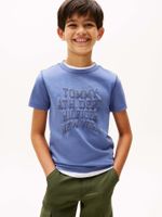 Polera Con Logo Varsity Celeste Tommy Hilfiger