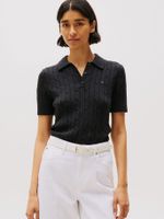 Sweater Cable Solid Negro Tommy Hilfiger