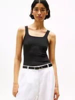 Polera Acanalada Solid Negro BDS Tommy Hilfiger