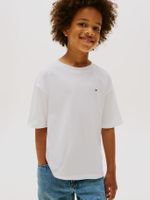 Polera De Cuello Redondo Bordado Blanco Tommy Hilfiger