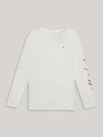 Polera De Niño Con Logo Script Blanco Tommy Hilfiger