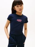 Polera Con Logo Metalizado C1G Azul Tommy Hilfiger