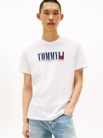Polera C-Neck Con Logo Blanco YBL Tommy Jeans