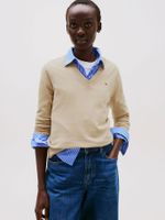 Sweater Solid V-Neck Beige Tommy Hilfiger