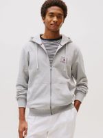 Polerón Hoodie Con Cierre Gris Tommy Hilfiger
