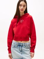 Polerón Hoodie Relaxed Cropped Rojo XLE Tommy Jeans