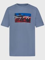 Polera skyline con logo Azul Tommy Hilfiger
