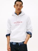 Polerón Hoodie Oval Logo Gráfico Blanco Tommy Hilfiger
