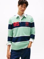 Polo De Rugby A Rayas Relaxed Fit Verde Tommy Jeans