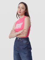 Polera Bubble Con Logo Rosado Tommy Jeans