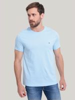 Polera Essential C-Neck Slim C1R Celeste Tommy Hilfiger