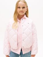 Chaqueta Quiletd Con Logo Bordado Rosado Tommy Hilfiger