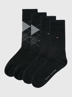 Pack 2 Par Calcetin De Cuadros Negro Tommy Hilfiger