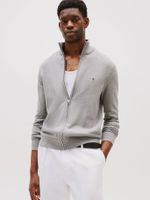 Sweater Essential Cotton Con Cierre Gris Tommy Hilfiger