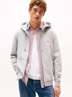 Polerón Hoodie Con Cierre Logo Gris P01 Tommy Hilfiger