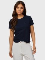Polera De Corte Regular Con Logo Azul Tommy Hilfiger