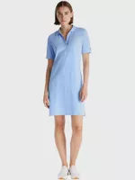 Vestido Polo Con Logo Celeste Tommy Hilfiger