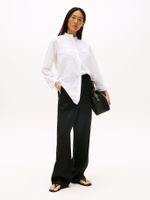 Pantalón Tailored En Mezcla  Lino Negro Tommy Hilfiger