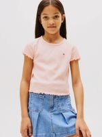 Polera Con Ribetes Fruncidos Rosado Tommy Hilfiger