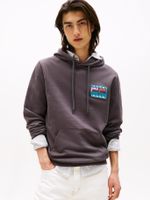 Polerón Hoodie Flag Con Logo Gráfico Gris Tommy Jeans