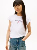 Polera Con Logo Script Gráfico Blanco Tommy Hilfiger