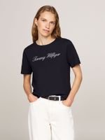 Polera  Logo Script Regular Fit Azul 02G Tommy Hilfiger