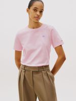 Polera Contrast Flag Logo Rosado Tommy Hilfiger