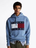 Polerón Hoodie Relaxed Mélange Logo Celeste Tommy Jeans