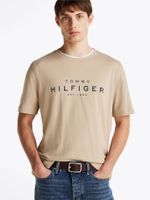 Polera Big Logo Regular Fit Beige Tommy Hilfiger