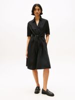 Vestido Camisero De Lino Negro Tommy Hilfiger