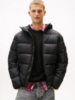 Parka Acolchada Hooded Con Logo Negro Tommy Jeans