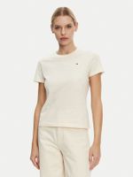 Polera Corte Regular y de Logo Beige Tommy Hilfiger