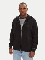 Polerón Hoodie Varsity Tonal Cierre Negro Tommy Jeans
