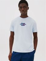 Polera Flag Box Logo Celeste Tommy Hilfiger