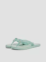 Sandalias Tejido Trenzado Rayas Verde Tommy Hilfiger