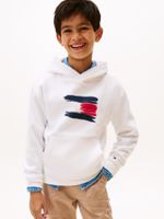 Polerón Hoodie Flag Logo Blanco Tommy Hilfiger