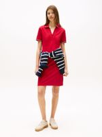 Vestido Polo Manga Con Logo Rojo Tommy Hilfiger