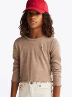 Polera De Manga Larga Texturizada Café Tommy Hilfiger
