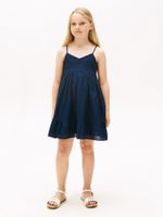 Vestido Broderie Solid Azul Tommy Hilfiger