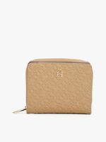Billetera Con Cierre Monogram Beige Tommy Hilfiger