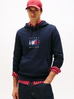 Polerón Hoodie Con Logo Gráfico Azul Tommy Hilfiger