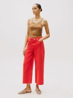 Jeans Wide Leg De Talle Alto Rojo Tommy Hilfiger