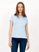 Polo Solid Slim Fit Con 5 Botones Celeste Tommy Hilfiger