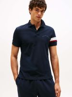 Polo Regular Fit Stripe Logo Azul Tommy Hilfiger