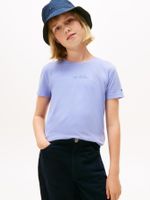 Polera Con Logo Script Celeste Tommy Hilfiger