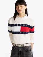 Sweater Color Block Relaxed Con Logo Blanco Tommy Jeans
