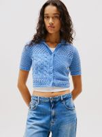 Cárdigan Polo Flag Logo Celeste Tommy Jeans